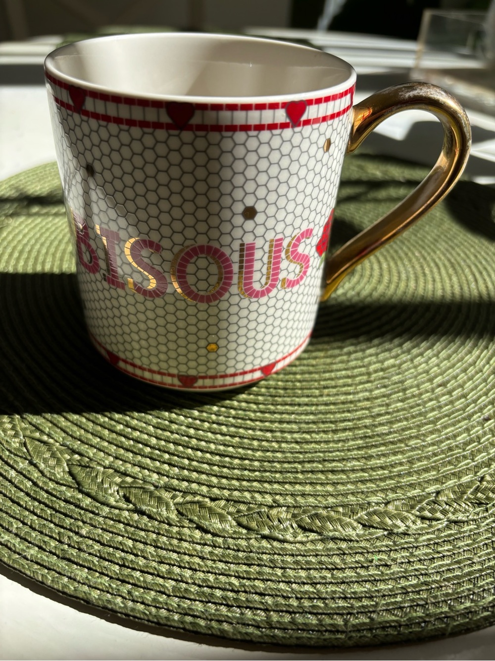 Anthropologie bistro Tile Valentine 💌 collection Ceramic Mug